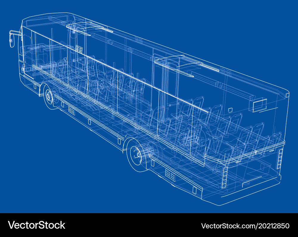 Concept city bus rendering of 3d vector image