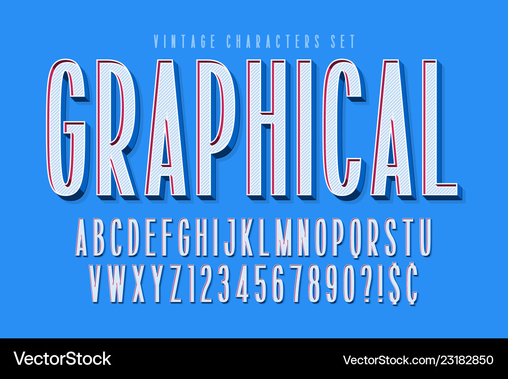 Condensed comical 3d display font design alphabet Vector Image