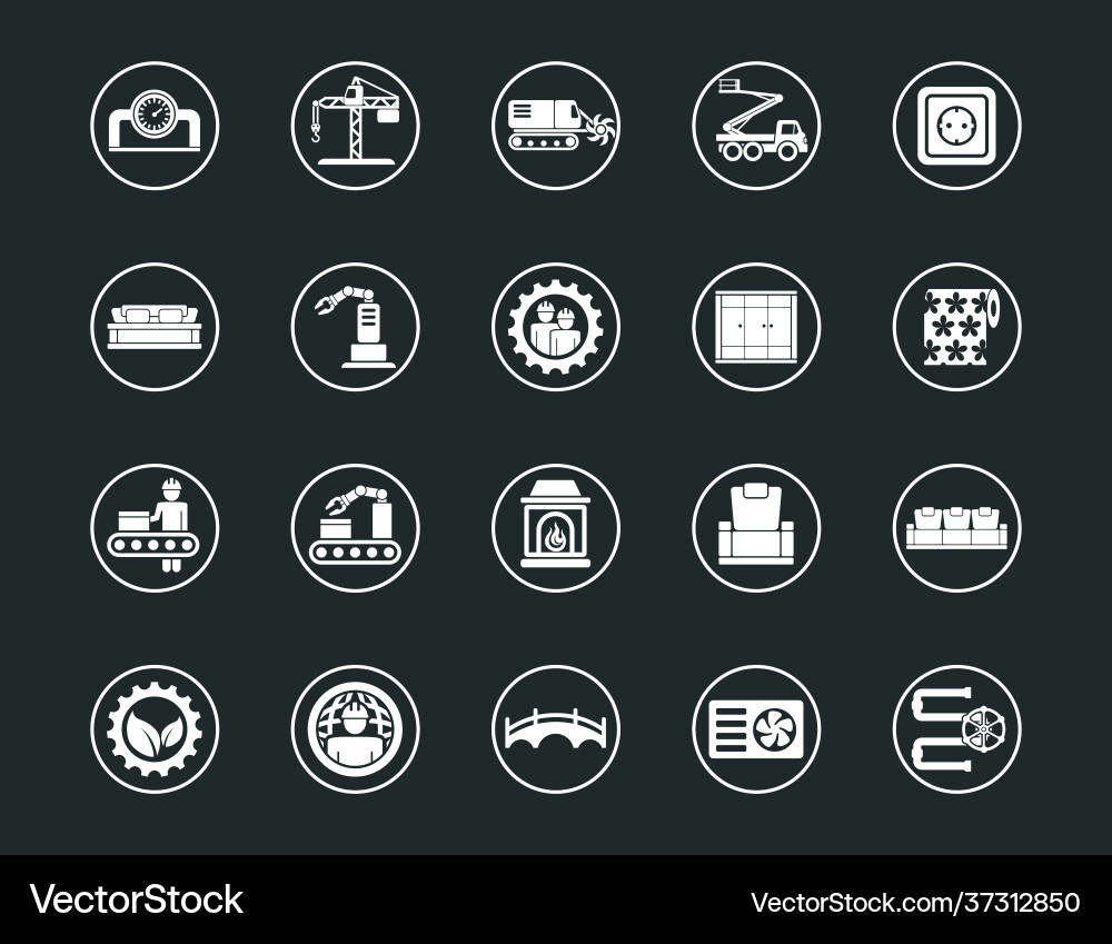 Construction set line icons with open path Construction set line icons with open path Vector Image