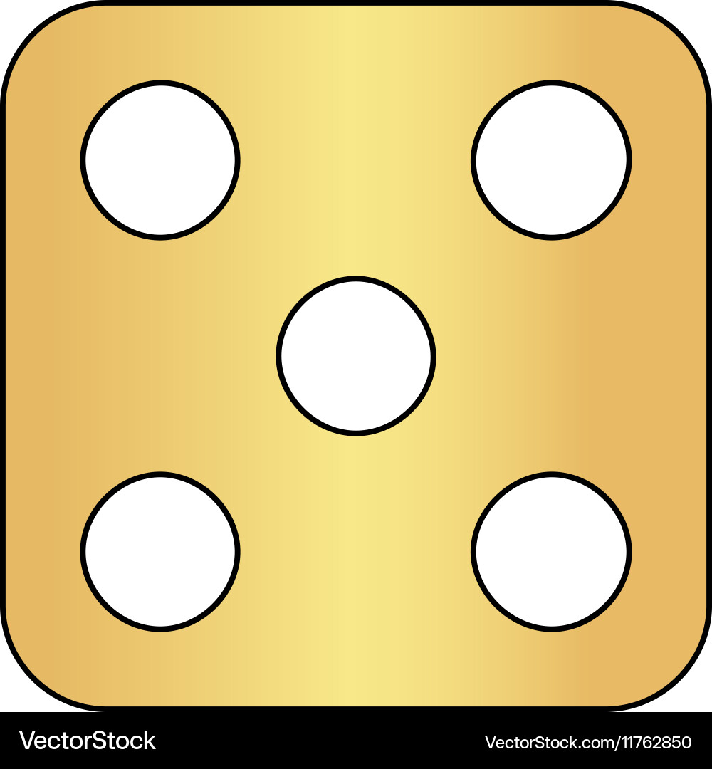 Dice 5 computer symbol vector image