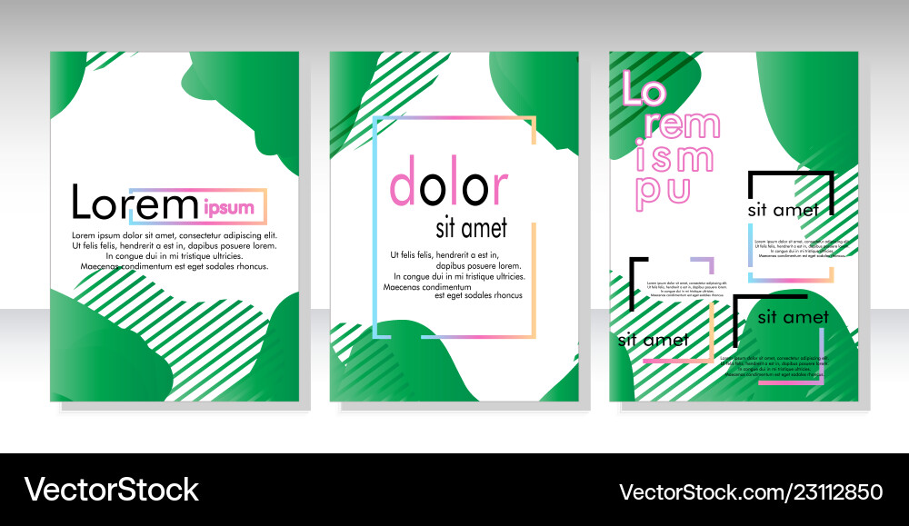Dynamic style banner design set with fluid Vector Image
