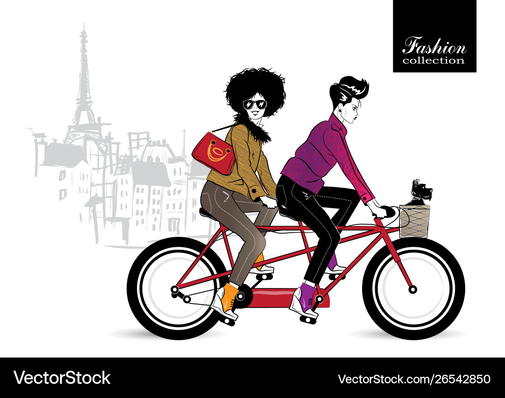 Fashion girl in sketch style on a white background Fashion girl in sketch style on a white background vector image
