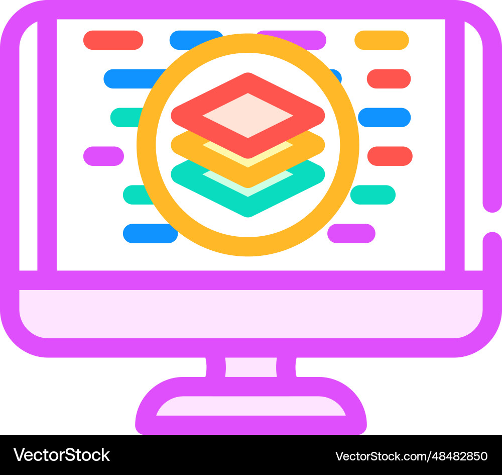 Full stack development software color icon Full stack development software color icon vector image