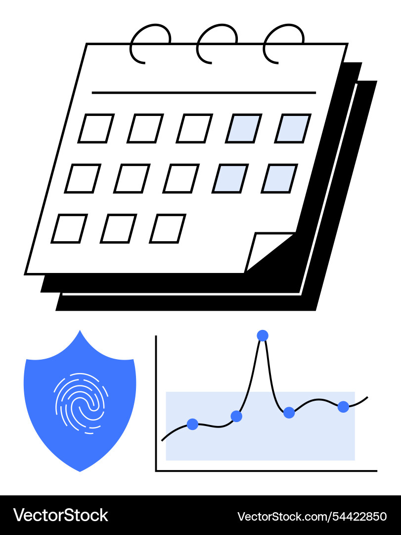 Integration of data analysis and security in daily Integration of data analysis and security in daily vector image