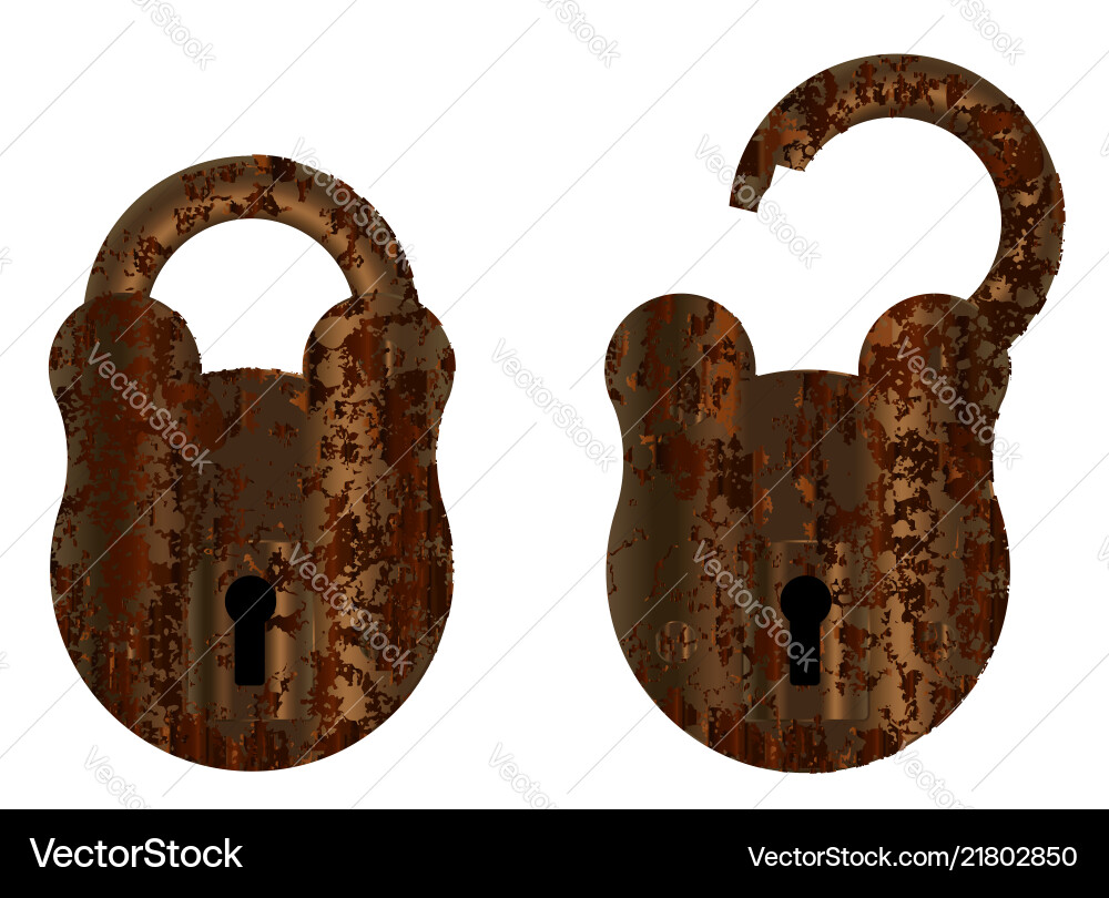 Isolated rusty padlock Vector Image
