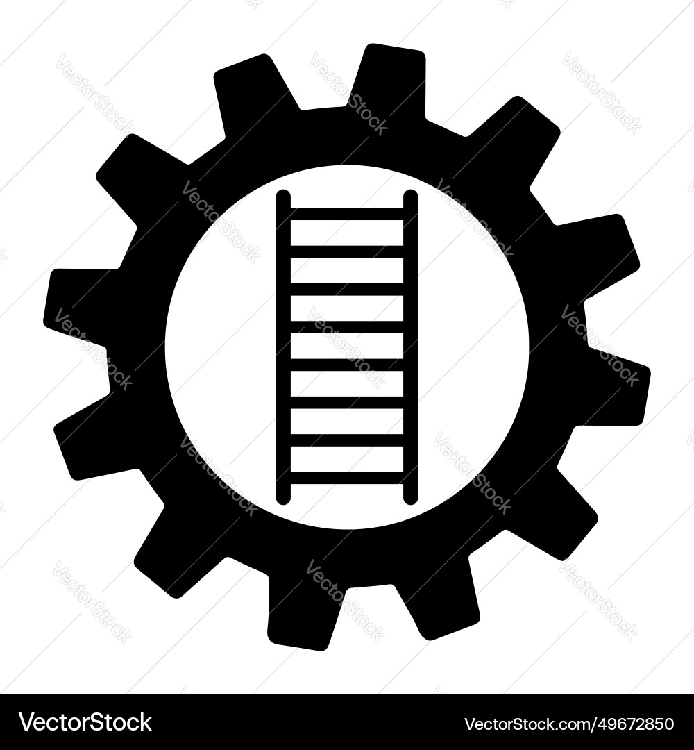 Ladder in gear icon simple for web Vector Image