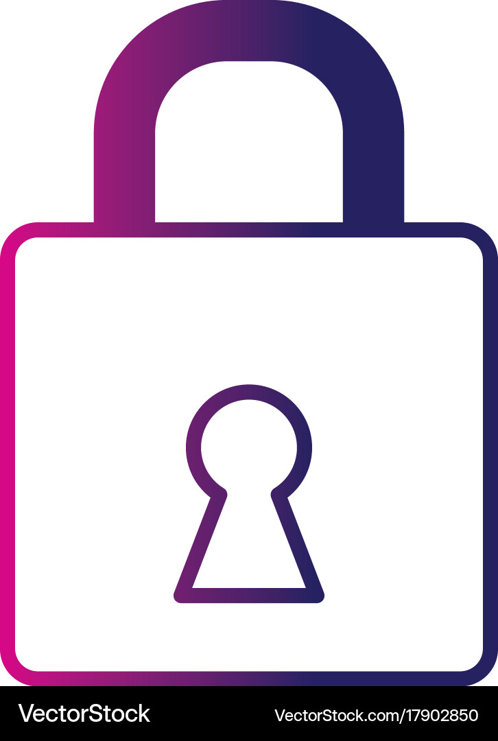 Line padlock element to security password vector image