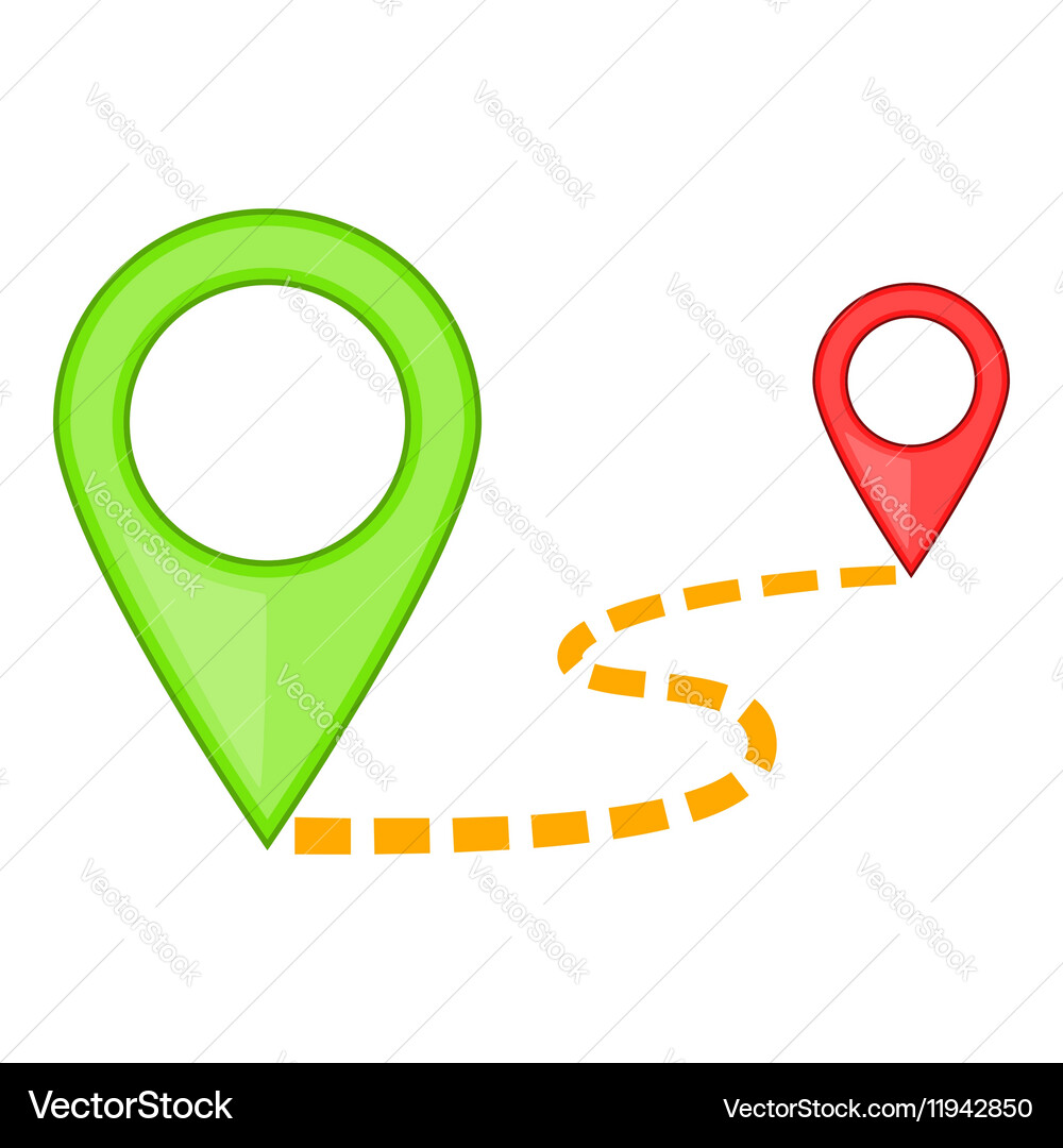 Map pointer icon cartoon style vector image