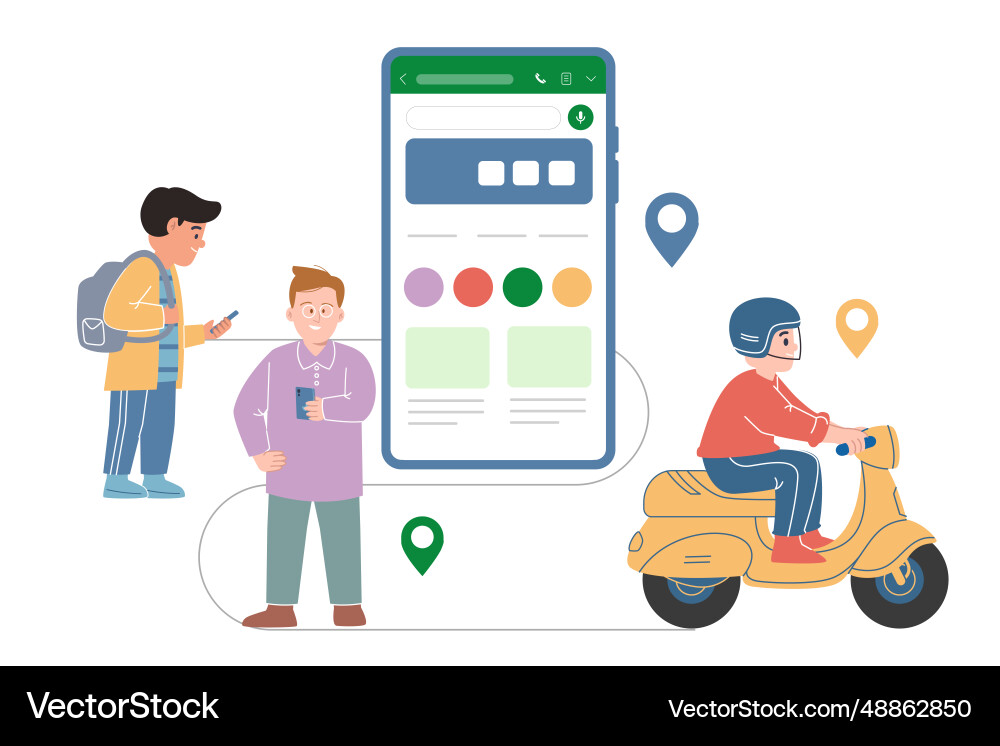 Mobile application large screen for sending Mobile application large screen for sending vector image