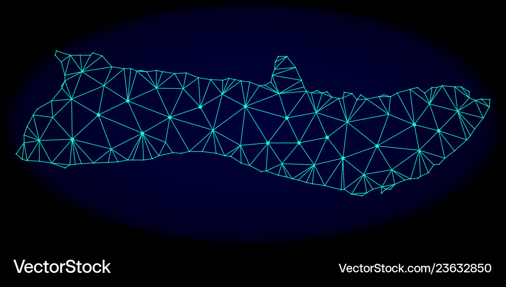Polygonal 2d mesh abstract map of molokai Vector Image