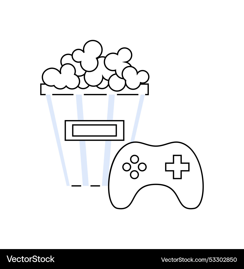 Popcorn and video game controller icon vector image
