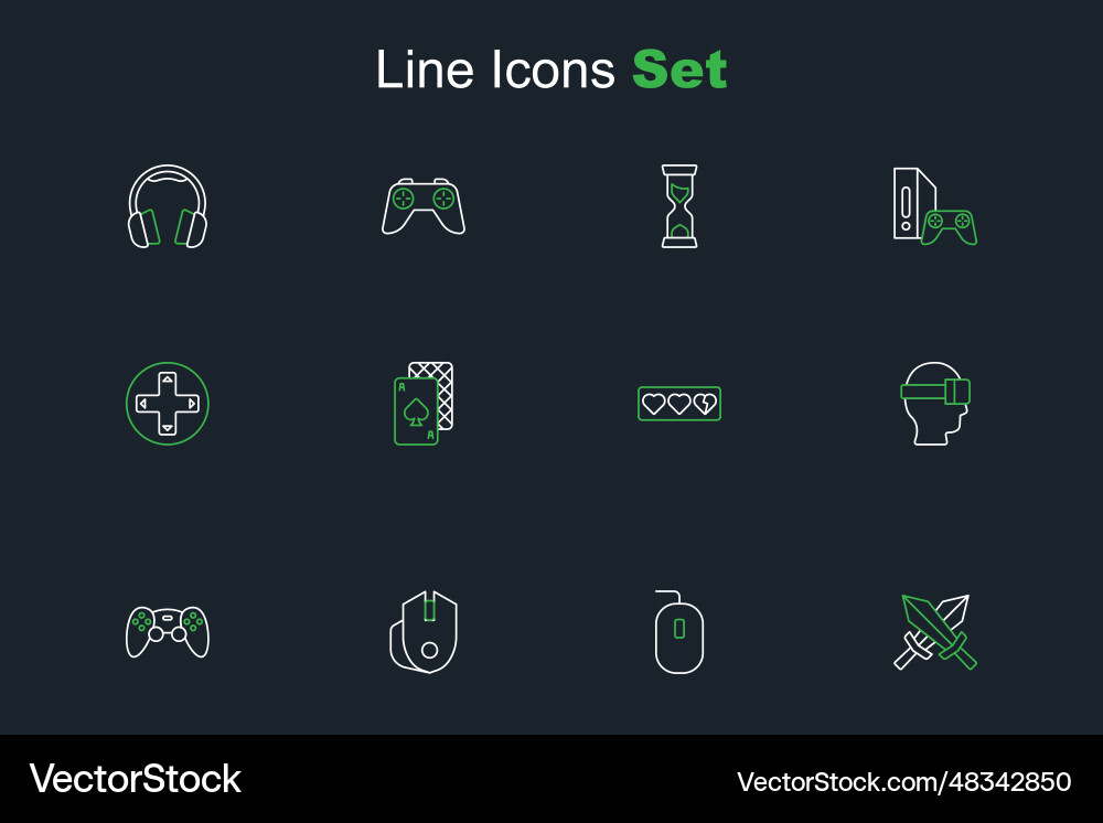Set Line Schwert für Spiel Computer Maus Set Line Schwert für Spiel Computer Maus vektorbild
