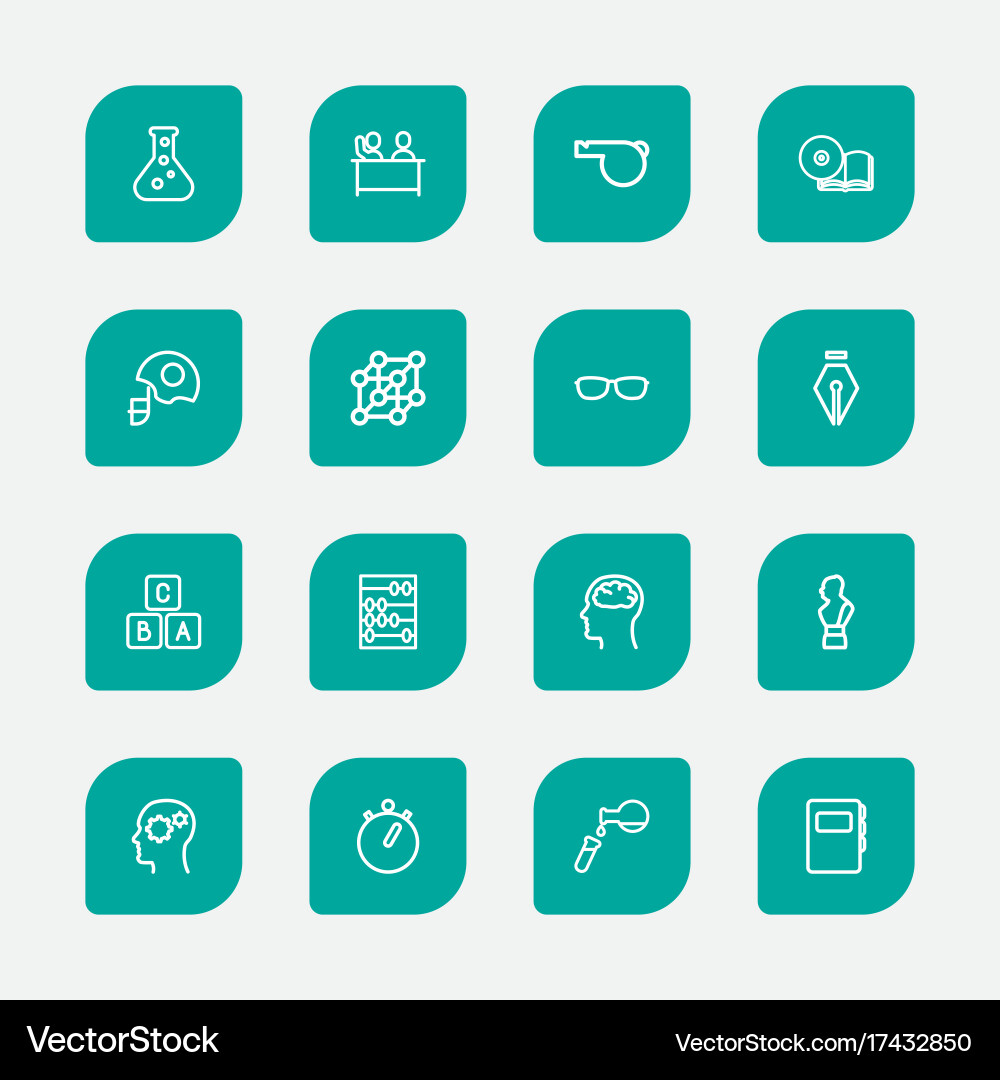 Set of 16 editable science outline icons includes vector image