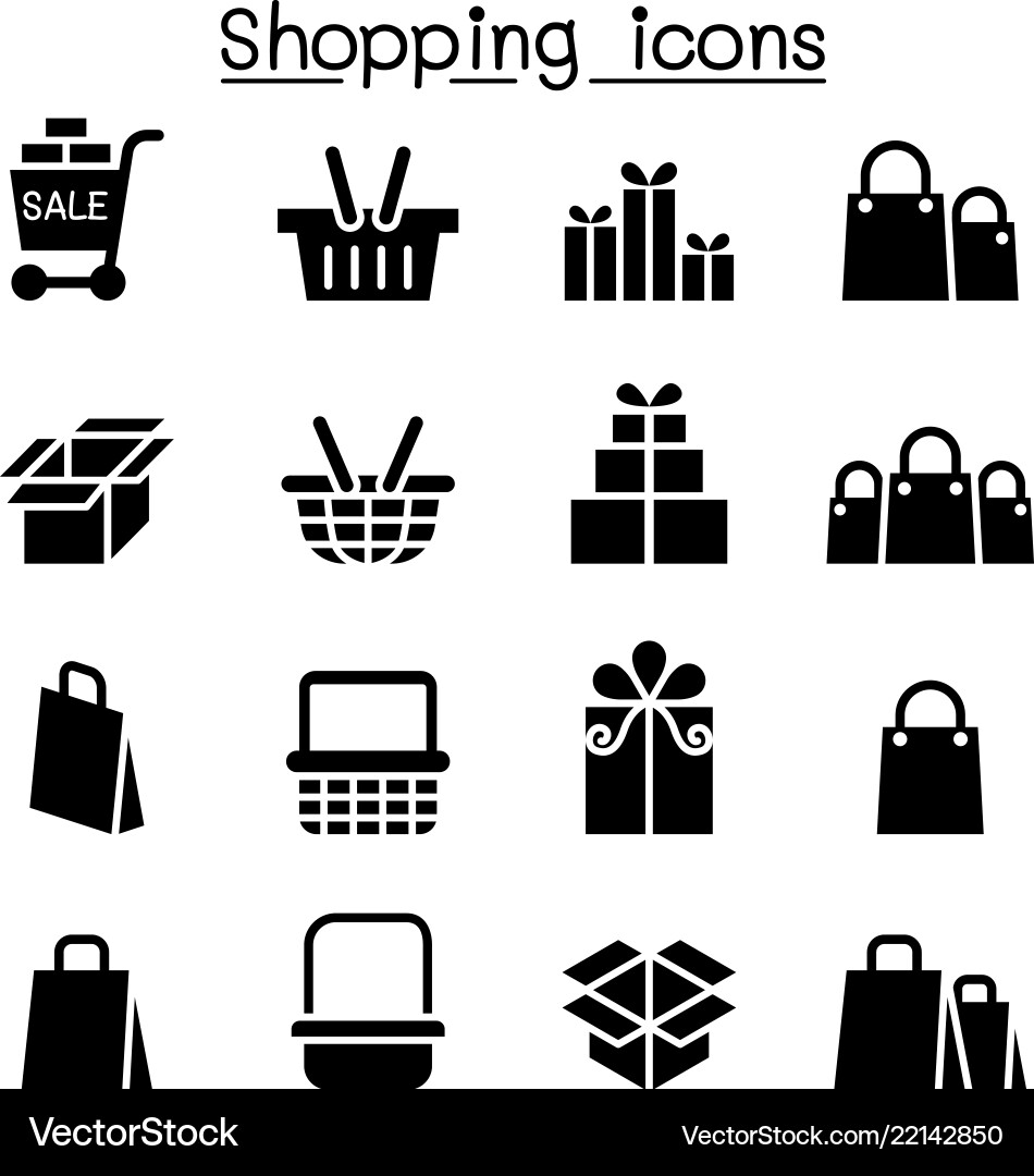 Shopping icon set Shopping icon set vector image