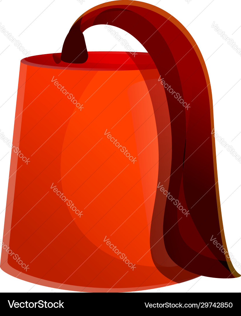 Turkish red hat icon cartoon style Turkish red hat icon cartoon style vector image