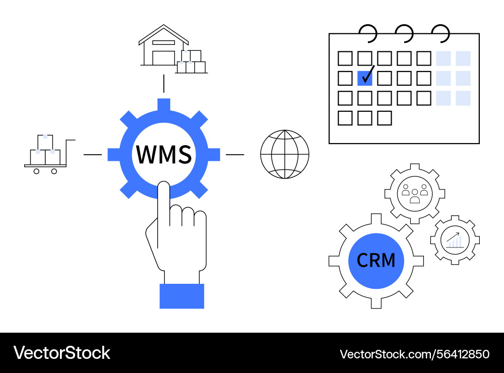 Warehouse management integration with crm systems Warehouse management integration with crm systems vector image
