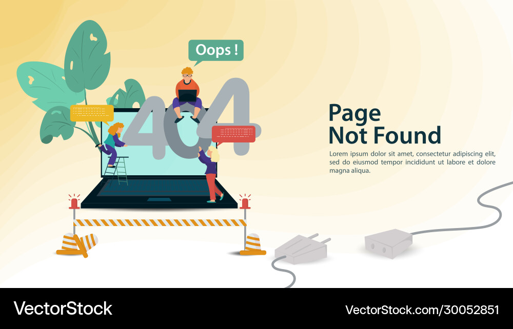 404 Error - Internet Connection Problems vector image