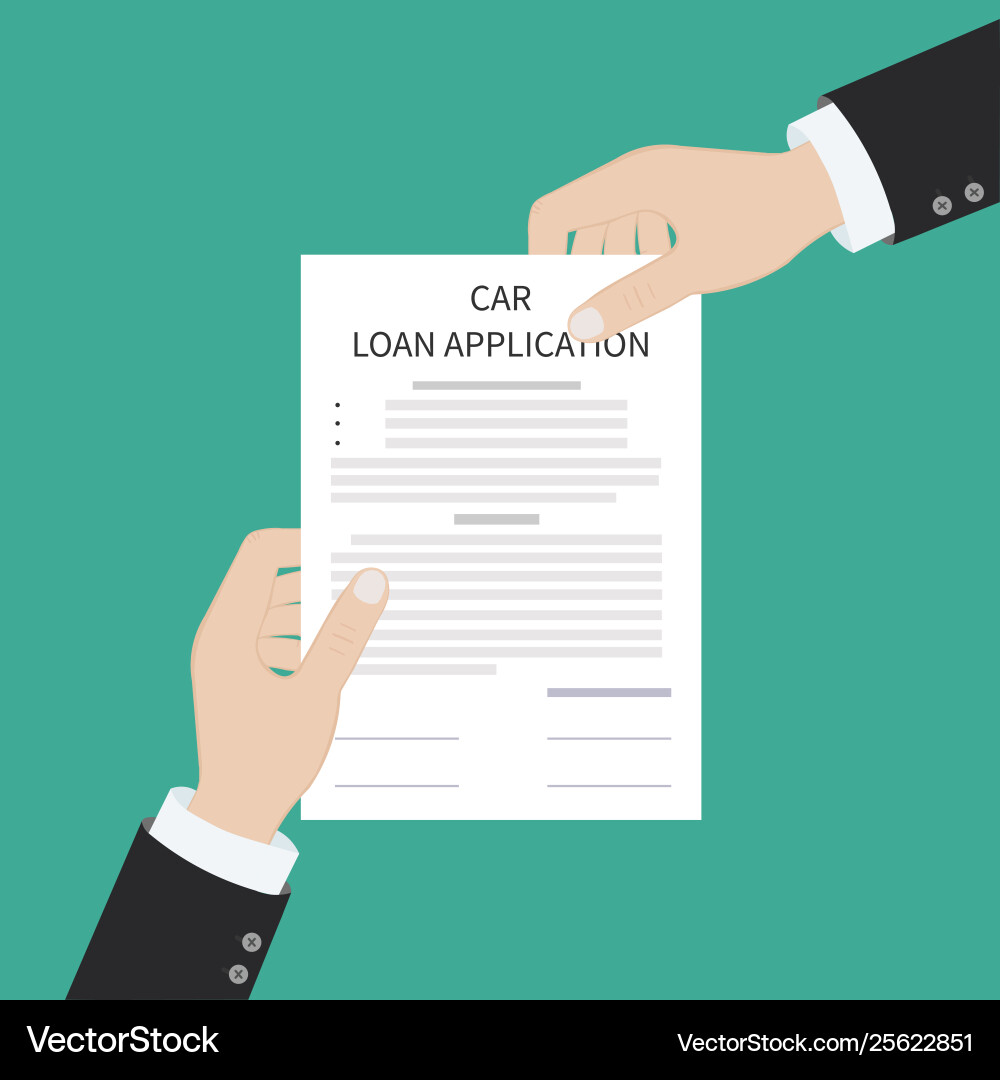 Car loan application form submission document vector image