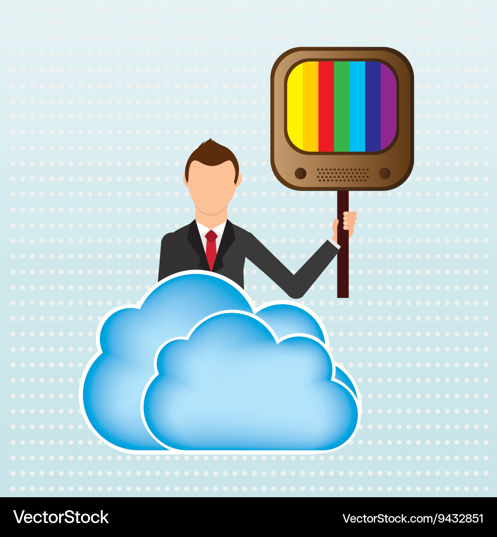 Cloud computing design vector image