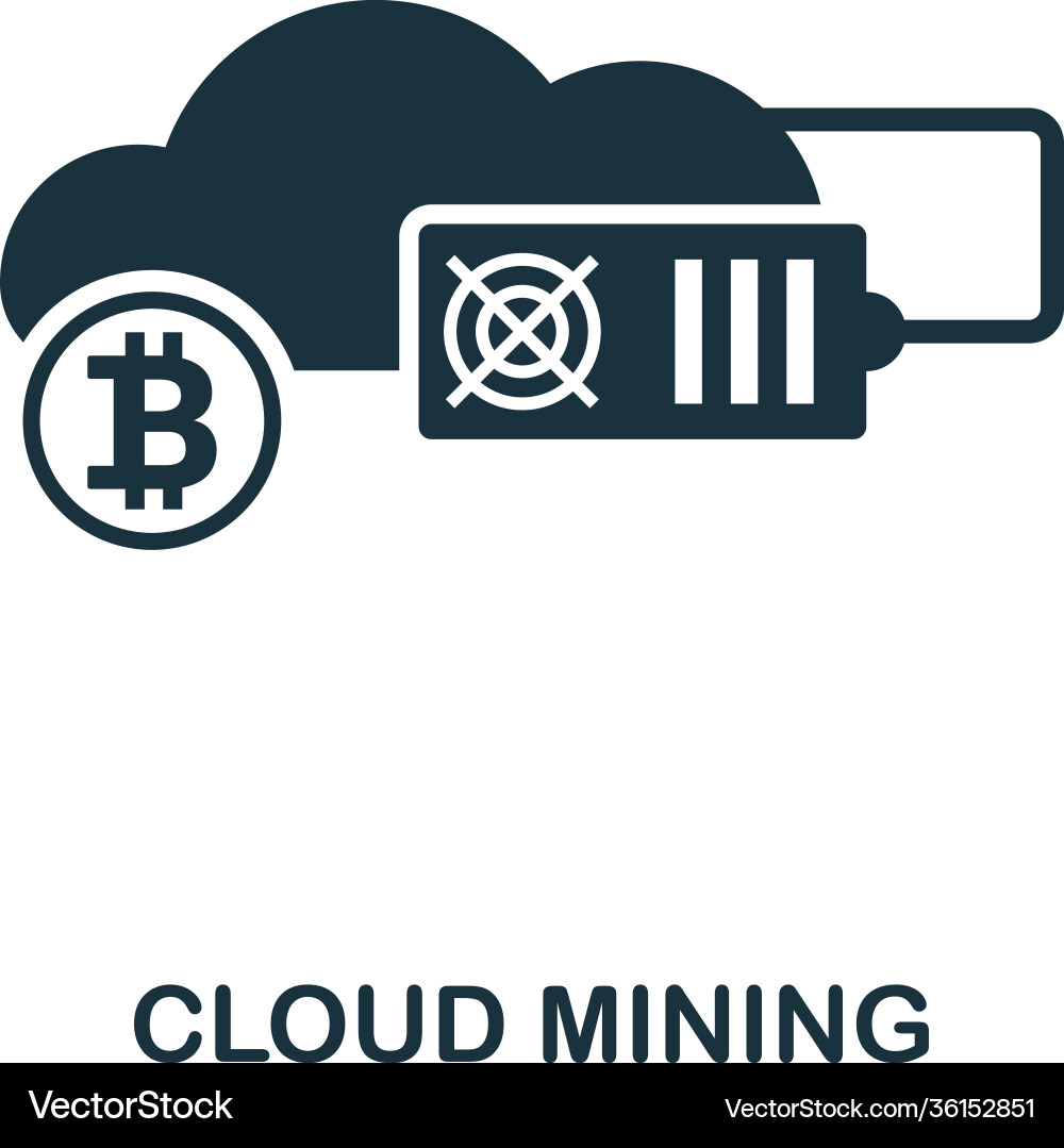 Cloud mining icon monochrome style design from Vector Image