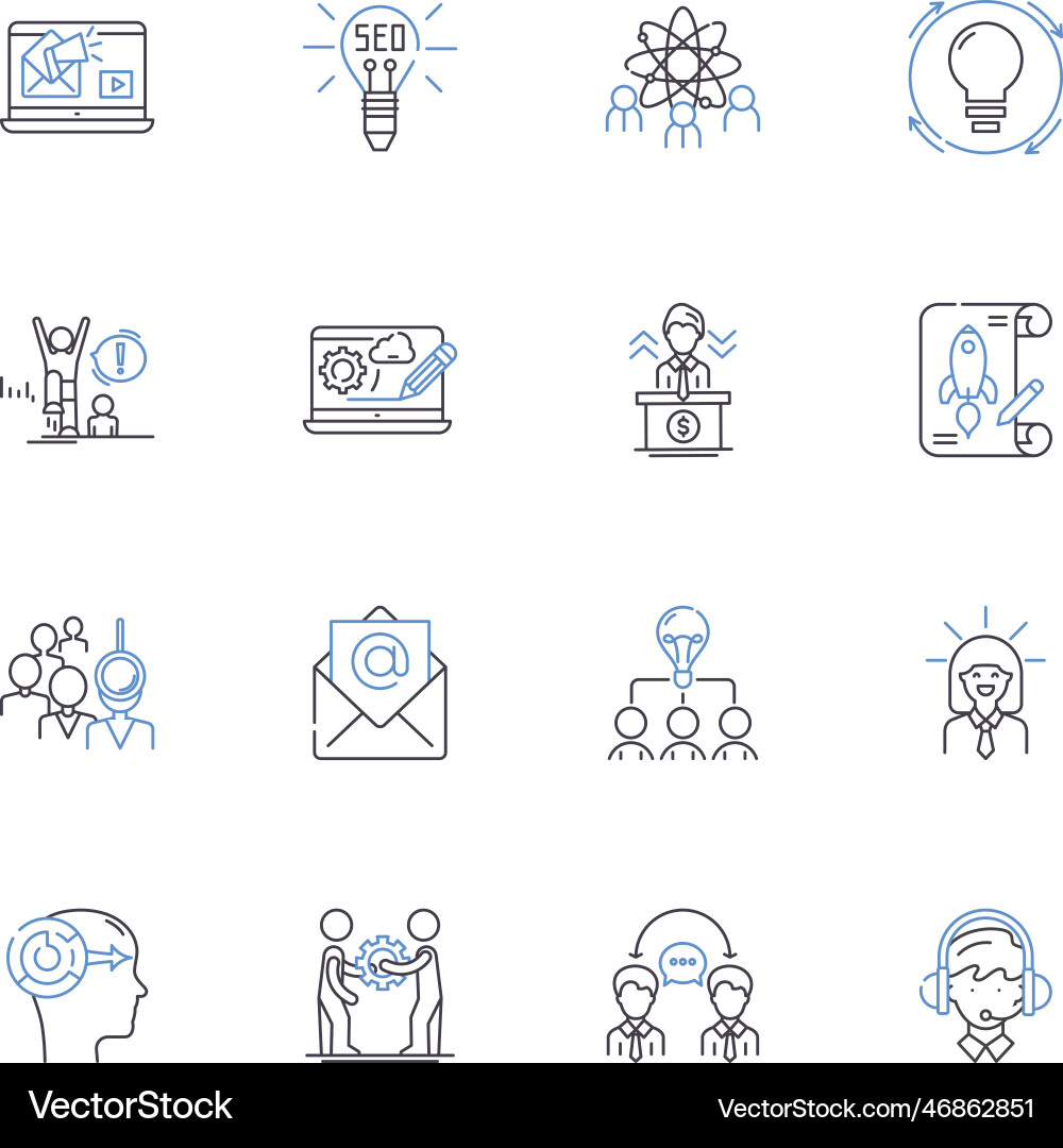Correct line icons collection accurate precise Vector Image