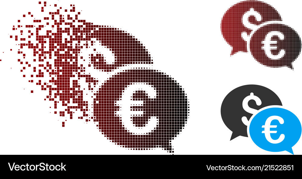 Disintegrating pixel halftone currency Vector Image