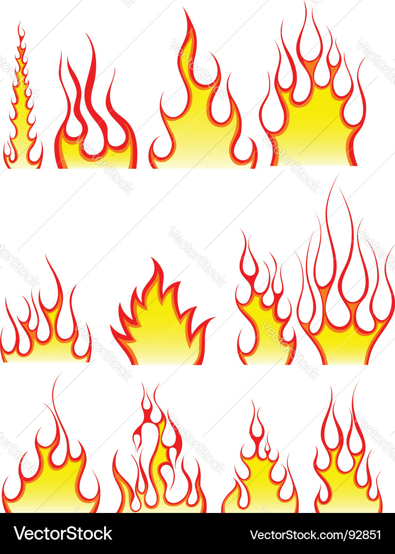 Fiery Flame Patterns vector image