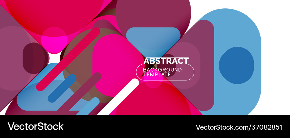Flat geometric round shapes and dynamic lines Vector Image