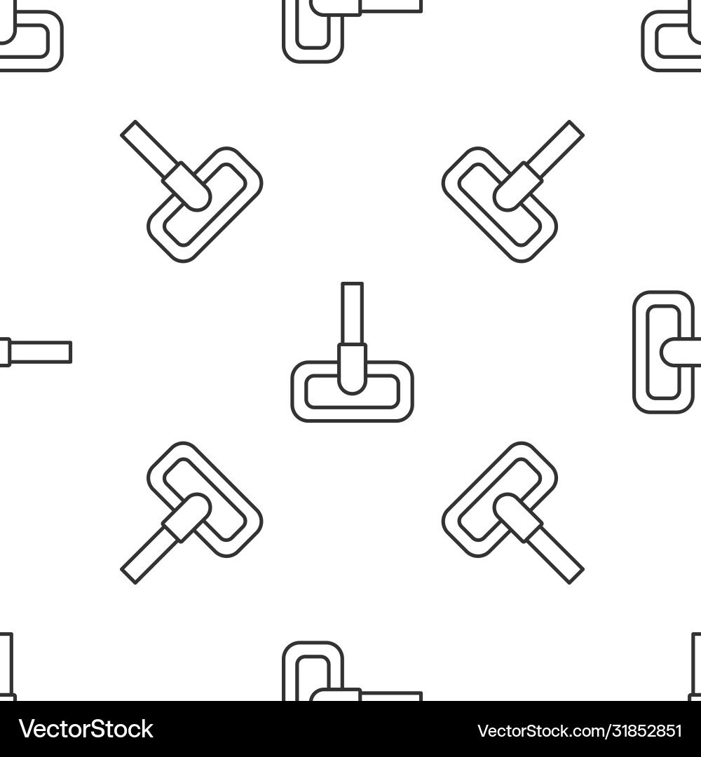 Grey line mop icon isolated seamless pattern Grey line mop icon isolated seamless pattern Vector Image