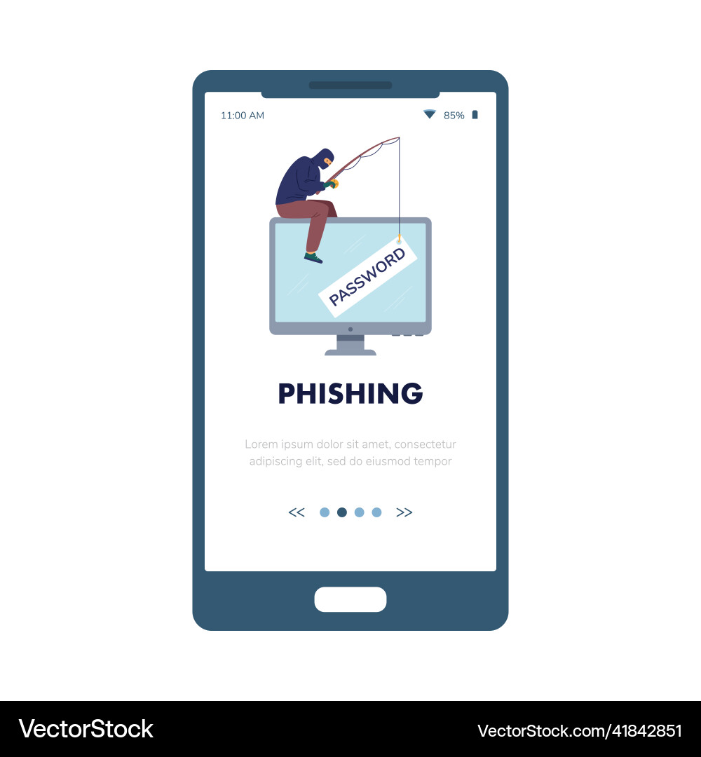 Hacker phishing password computer fraud vector image