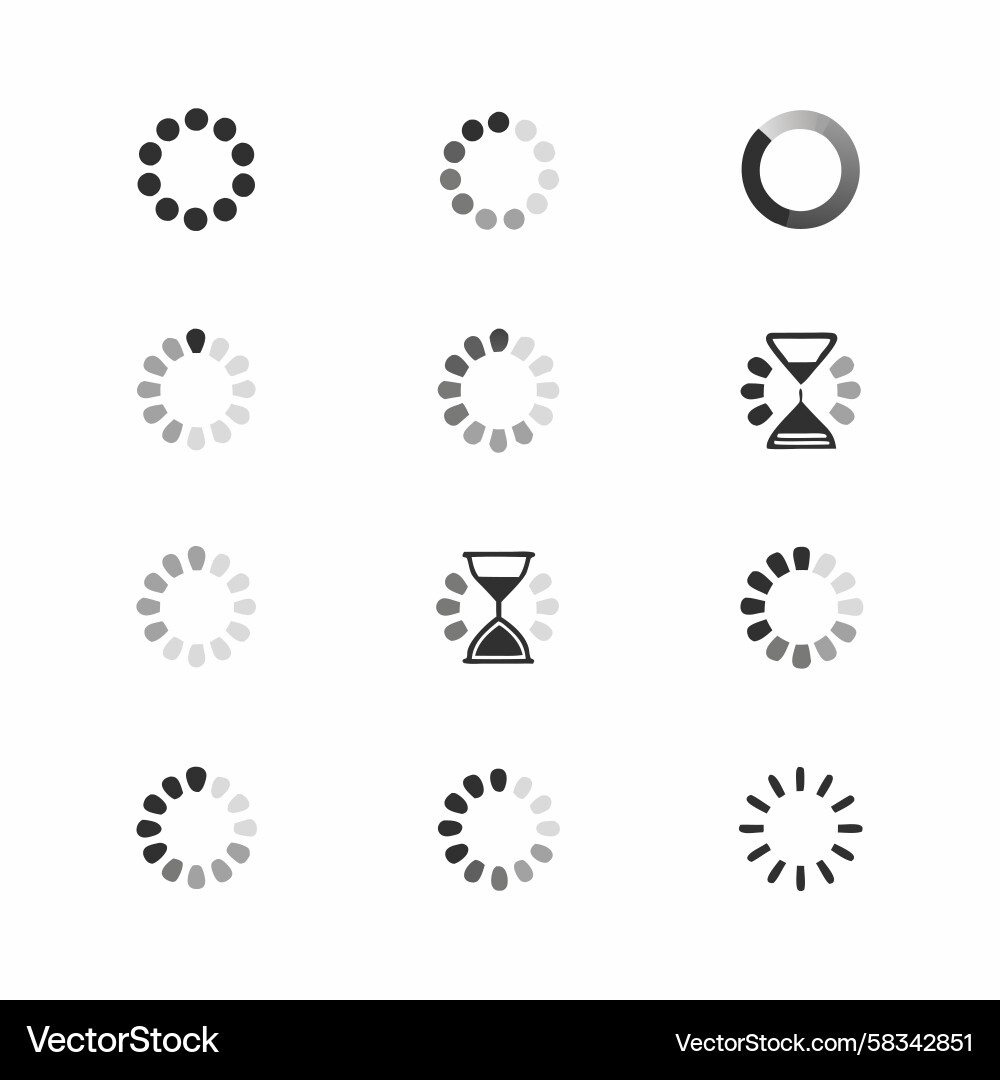 Loading Indicators & Spinners Vector Image