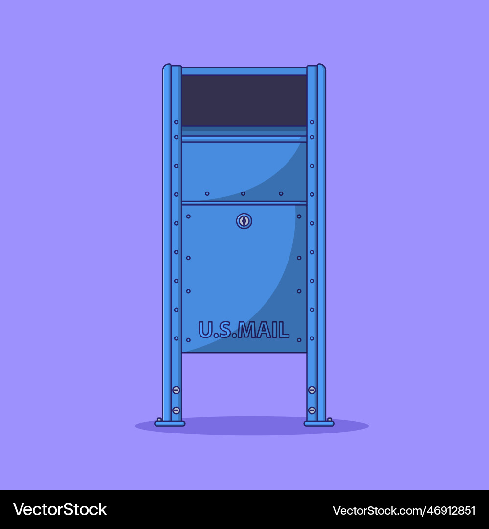 Mailbox icon with outline for design element clip Mailbox icon with outline for design element clip Vector Image