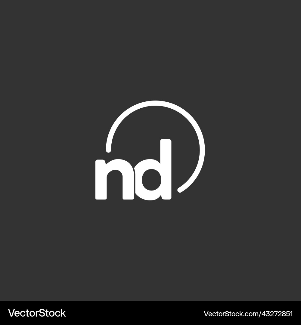 Nd initial logo with rounded circle Nd initial logo with rounded circle vector image