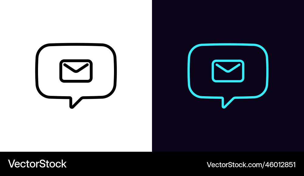 Outline bubble message icon with editable stroke Outline bubble message icon with editable stroke vector image