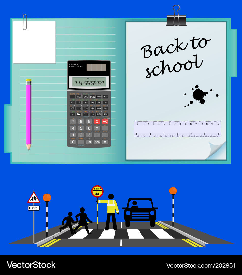 School Road Crossing Background Vector Image