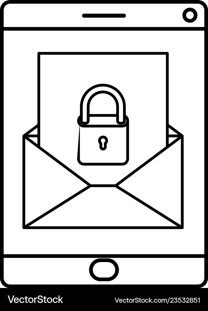 Screen alarm message with padlock on isolated icon vector image