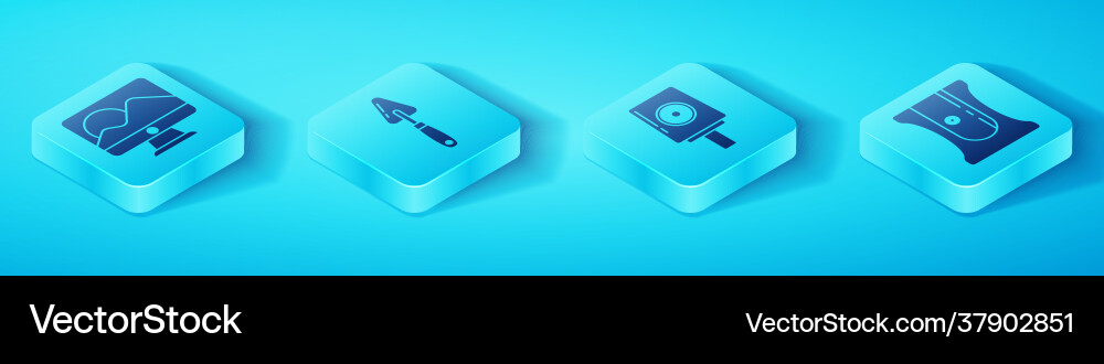 Set isometric computer monitor screen palette Set isometric computer monitor screen palette vector image