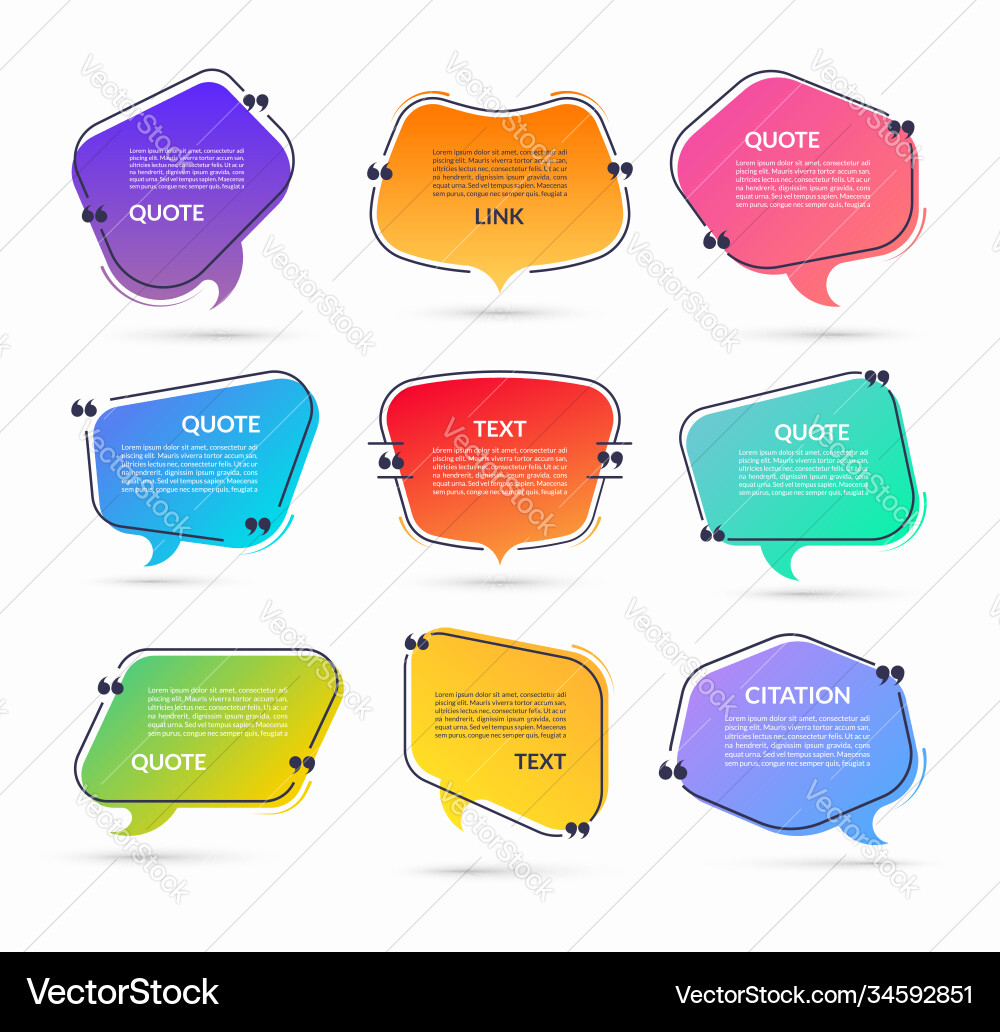 Set speech bubbles with quotation marks Set speech bubbles with quotation marks Vector Image