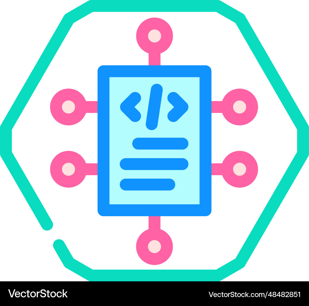 Source code management color icon Vector Image