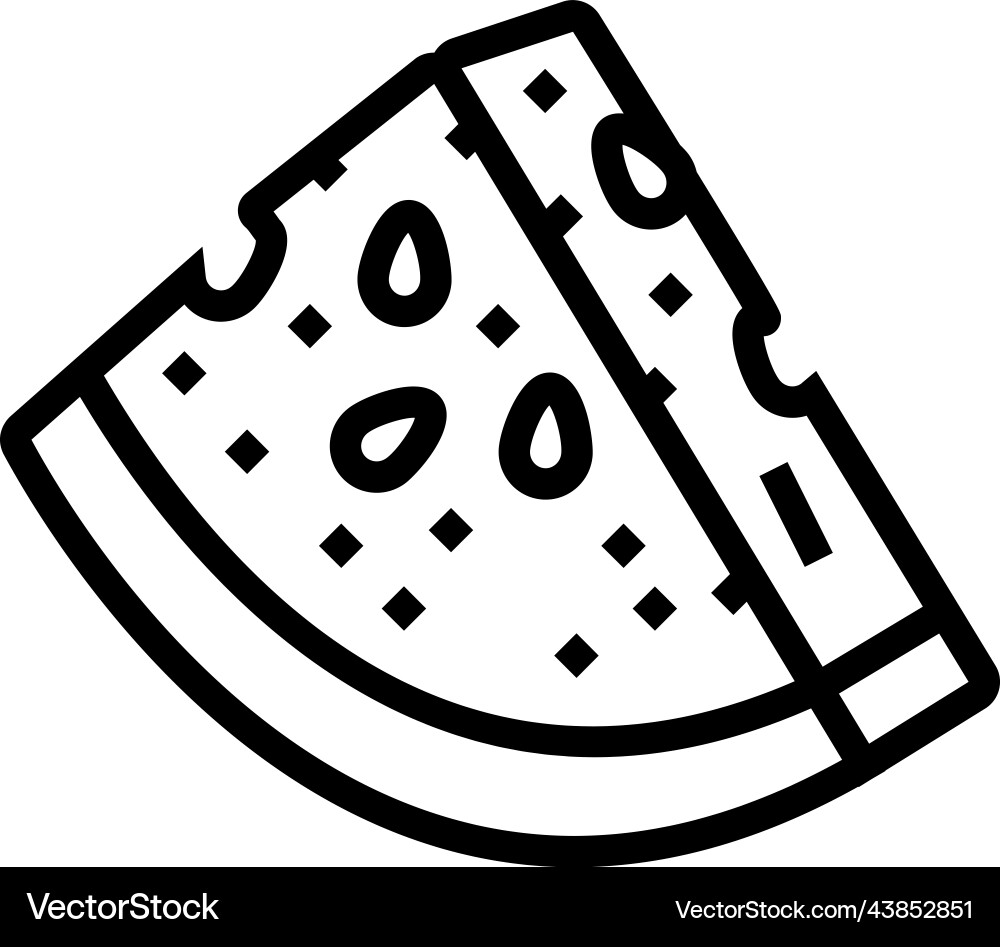 Watermelon slice triangular line icon Vector Image