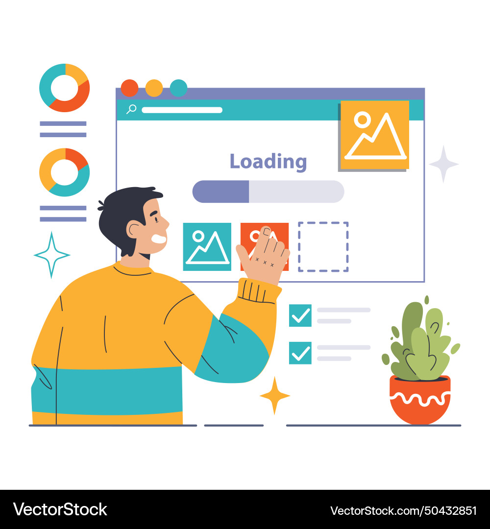 Website optimization set flat vector image
