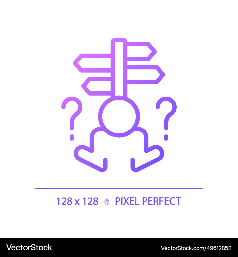 2d thin linear simple gradient indecisiveness icon 2d thin linear simple gradient indecisiveness icon vector image