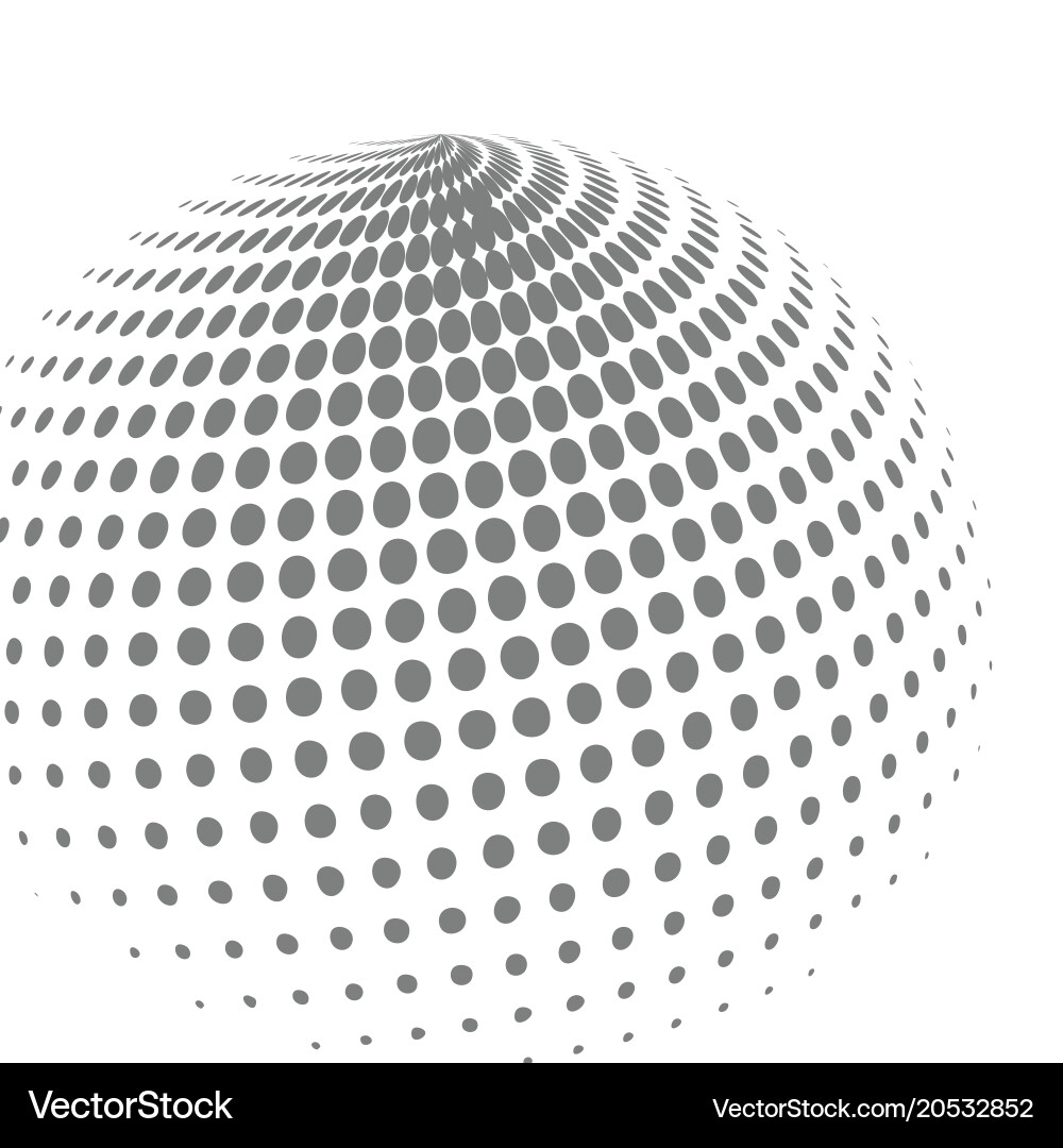 Abstract halftone effect 3d sphere vector image