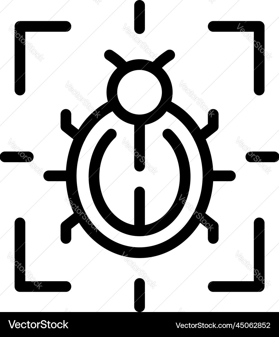Bug control icon outline smart data Vector Image