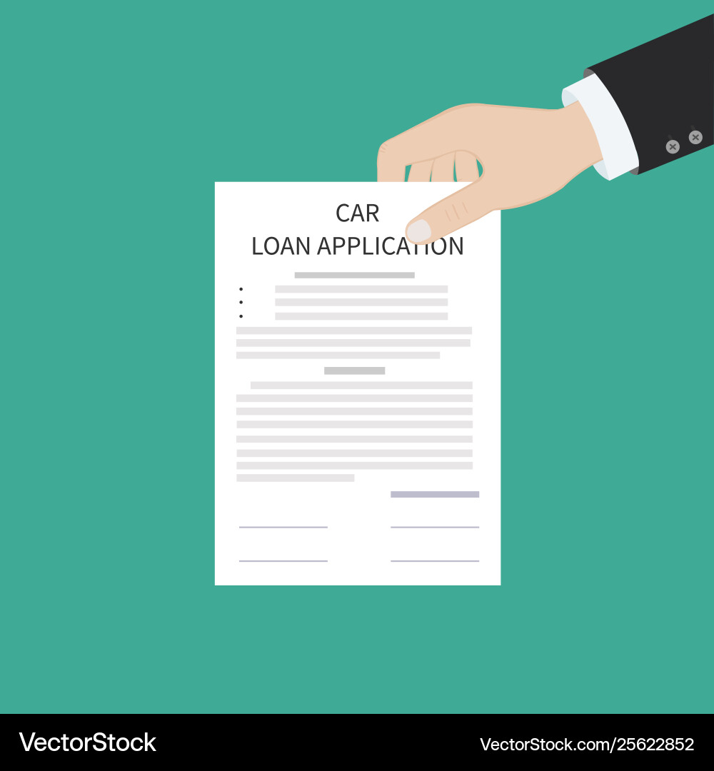 Car loan application form submission document vector image