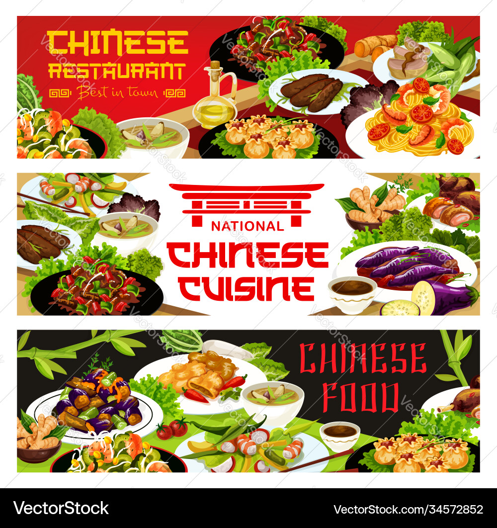 Chinesisch Restaurant Banner - Asiatische Küche vektorbild