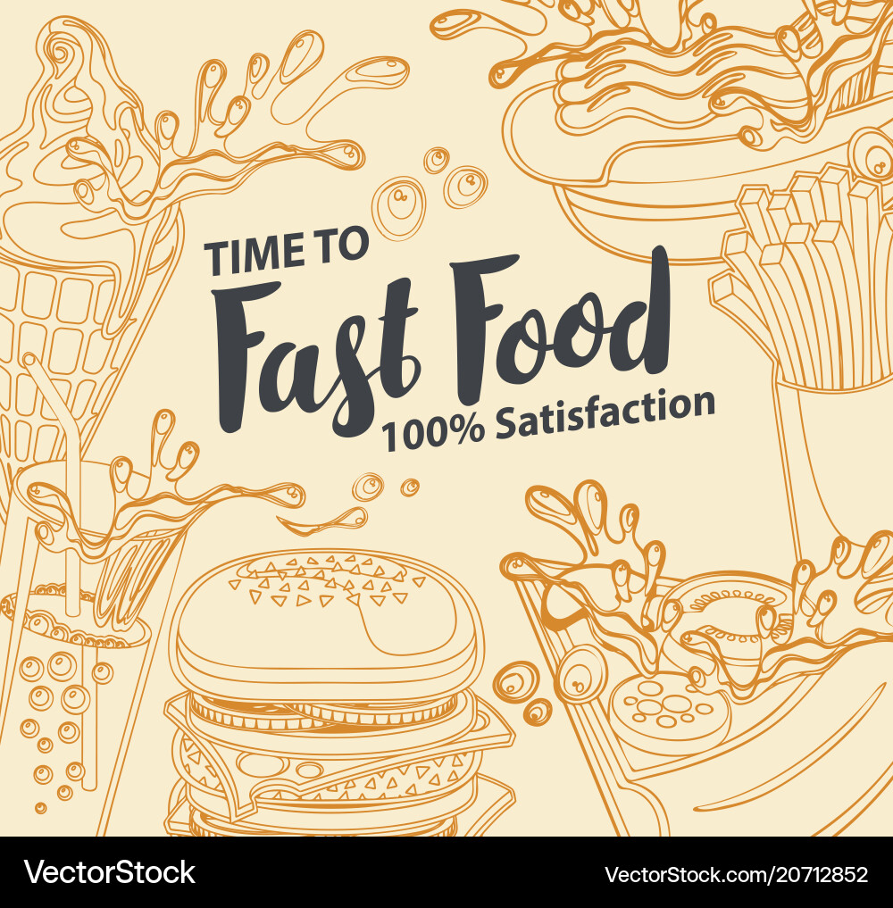 Cover for fast food menu in retro style Vector Image
