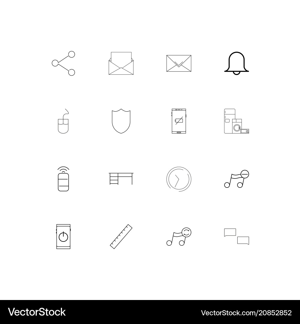 Devices linear thin icons set outlined simple vector image