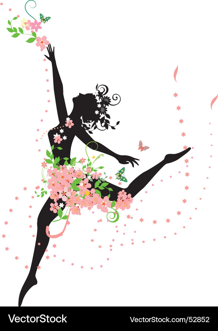 Elegant Ballerina Silhouette Vector Image