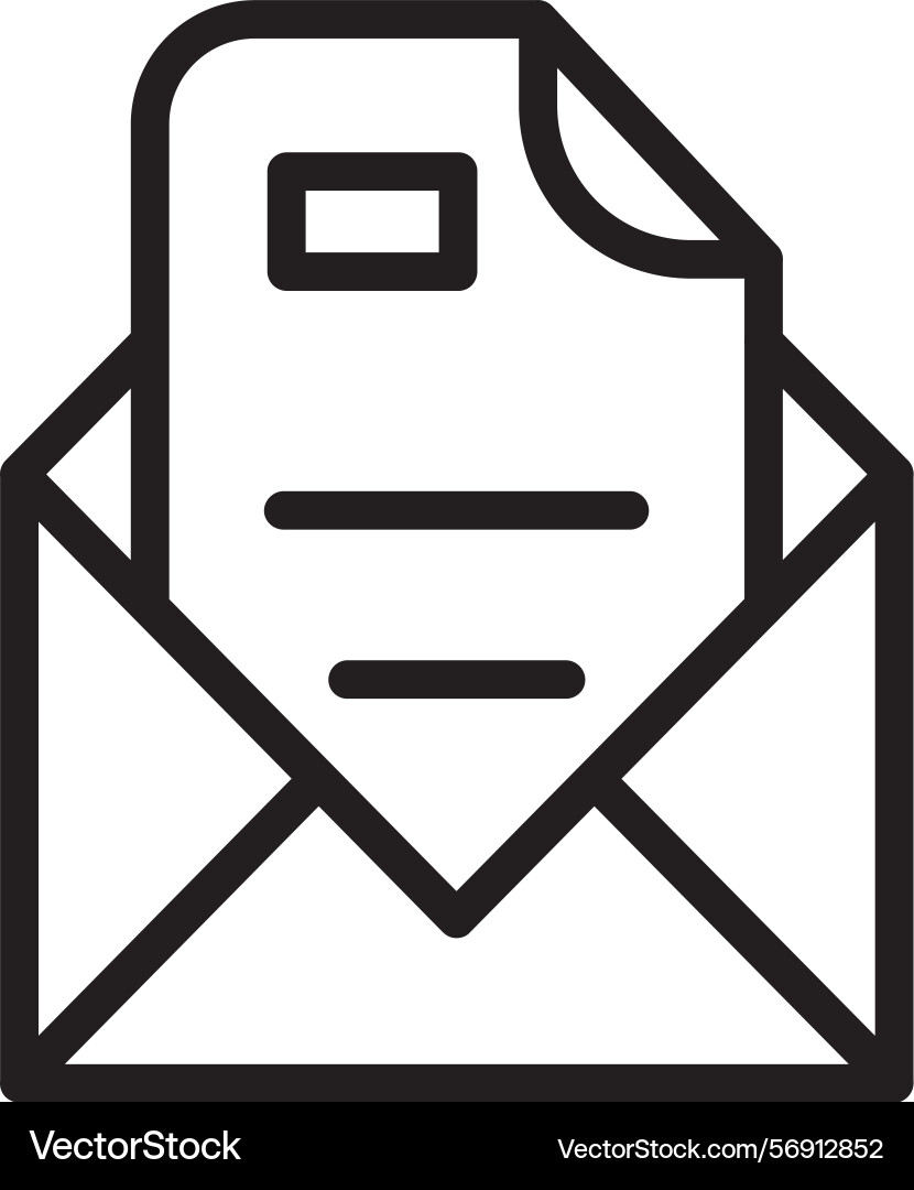 Email linear style icon design vector image